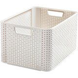 Curver Škatla za shranjevanje CURVER Ratan (44 x 33 x 23 cm, L, bela) | Shoptok.si