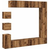 Maison Chic TV omarice - TV enot 9-delna stenski stari lesni inženirski les, (21699889) | Shoptok.si