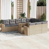 vidaXL 11-dijelni set vrtnih sofa od poliratana s jastucima bež | shoptok.hr