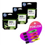 HP Komplet tinta 3YM63AE nr.305XL (boja), original, 3 komada + GRATIS POKLON Cijene