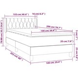  Krevet s oprugama i madracem svjetlosivi 100x200 cm od tkanine | shoptok.hr