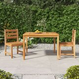  Jedilna garnitura 3-delna trdna tikovina | Shoptok.si