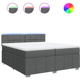  Krevet s oprugama i madracem tamnosivi 200 x 200 cm od tkanine | shoptok.hr