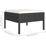  11-dijelna vrtna garnitura od poliratana s jastucima crna | shoptok.hr