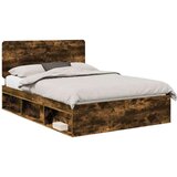  Konstrukcija postelje z vzglavjem Dimljeni oreh 140 x 200 cm, (5000102715) | Shoptok.si