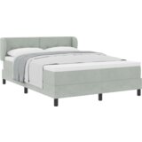 vidaXL Box Spring postelja z vzmetnico svetlo siva 160x200 cm žamet | Shoptok.si