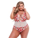 Baci Lingerie Igriv cvetličen bodi s čipko Baci, bel Cene