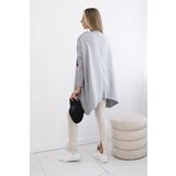 Kesi Oversize sweatshirt with asymmetrical sides in gray color | Shoptok.si