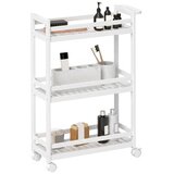 Nesta Servirni voziček, 3-nadstropna zasnova, letvičaste police z zaščito proti padcu, bambus, 55 x 20 x 75 cm, (5000493924) | Shoptok.si