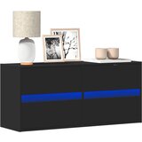 vidaXL Zidni TV ormarić s LED svjetlima crni 100x31x45 cm Cijene