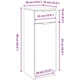  Kupaonski ormar Crni hrast 32 x 34 x 90 cm Konstruirano drvo | shoptok.hr