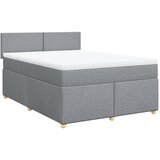  Krevet box spring s madracem svjetlosivi 140x200 cm od tkanine | shoptok.hr
