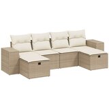  6-dijelni set vrtnih sofa s jastucima bež od poliratana 83 x 62 x 69 cm | Shoptok.si