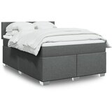 vidaXL Box spring postelja z vzmetnico temno siva 140x200 cm blago Cene