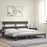  Okvir za krevet s uzglavljem sivi 200 x 200 cm od masivnog drva | Eponuda.ba