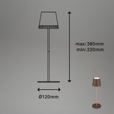 BRILO LED stona punjiva dodirna lampa KIKI LED/2,6W/5V IP44 2600 mAh braon | Eponuda.com