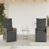  3-dijelni bistro set od poliratana s jastucima sivi | shoptok.hr