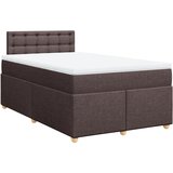 vidaXL Box spring postelja z vzmetnico temno rjav 120x200 cm blago, (21306224) Cene