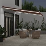 Tenda na ručno uvlačenje s LED smeđa 450 x 350 cm | Eponuda.com