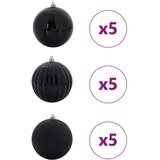 vidaXL Set božičnih okraskov 15 pcs Črna | Shoptok.si