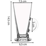 springos staklene čaše za latte s ručkom 280 ml, 6 kom | shoptok.hr
