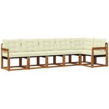  Set vanjskih sofa 6 kom. Prirodna i krem Smeđa 306 x 128,5 x 73 cm | shoptok.hr