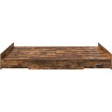  Krevet s ladicama Dimljeni hrast 160 x 200 cm Konstruirano drvo | shoptok.hr