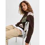 JJXX Pulover 'JXHARVI' temno rjava / meta / karminsko rdeča / bela | Shoptok.si