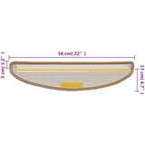  Prostirke za stepenice 15 kom 56x17x3 cm bež poluokrugle | shoptok.hr
