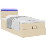  Otomanski okvir kreveta s madraca krem 80x200cm od tkanine | shoptok.hr