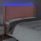  LED posteljno vzglavje roza 183x16x118/128 cm žamet | Shoptok.si