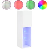 Maison Chic TV omarica - TV stojalo - Televizijska omarica z LED lučmi bela 30,5x30x102 cm, (21700475) Cene
