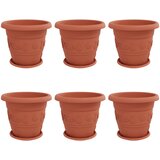  Saksije za biljke 6 pcs Crvena cigla Ø 39 x 32 cm Plastika | Eponuda.ba