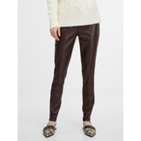 Orsay Brown women's leather trousers - Women's | Shoptok.si