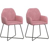  Trpezarijske stolice 2 pcs Baršun Ružičasta 55 x 50 x 84 cm | shoptok.hr