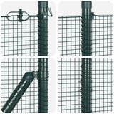 vidaXL Zavarena Žičana Ograda s 13 Stupovima s Utora Zelena 1,4x25 m Čelik | shoptok.hr