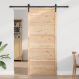 vidaXL Trdna borova vrata Naravni les Trden borov les 100 x 2.5 x 208 cm | Shoptok.si