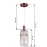 Brilagi LED luster na sajli RETRO GLASS 1xE27/60W/230V prečnika 14 cm bakrena/bela | Eponuda.com