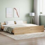 vidaXL Posteljni okvir z vzglavjem in vznožjem sonoma hrast 180x200 cm | Shoptok.si