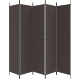 Sobna pregrada s 5 panela smeđa 250x220 cm od tkanine | shoptok.hr