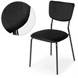 ModernHome set od 4 baršunaste stolice za blagovaonicu i dnevni boravak – crne | shoptok.hr