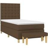  Krevet s oprugama i madracem tamnosmeđi 100 x 200 cm od tkanine | shoptok.hr