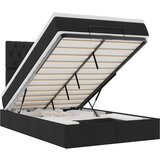 Maison Chic Otomanski Posteljni okvir - Dvoposteljna postelja - Zakonska postelja z vzmetnico črn 120x200 cm blago-J1470, (21761478) | Shoptok.si