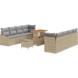  Set vrtnih kauča od 11 komada s jastučićima bež poli ratana akacije | shoptok.hr