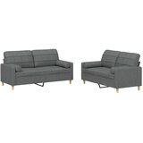  2-dijelni set sofa s jastucima tamnosivi od tkanine | shoptok.hr