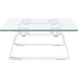  Stalak za monitor bijeli 40 x 20 x 8 cm kaljeno staklo i metal | shoptok.hr