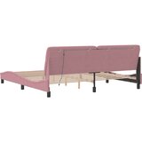  Okvir kreveta s LED-om bez madraca ružičasti 200 x 200 cm baršunasti | Eponuda.com