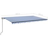 Tenda na automatsko uvlačenje 500 x 350 cm plavo-bijela | shoptok.hr