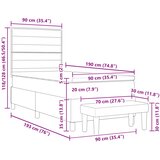  s opruga kutije s uzglavljem Plava 90 x 190 cm tkanina | shoptok.hr
