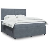 vidaXL Box spring postelja z vzmetnico temno siva 180x200 cm žamet | Shoptok.si